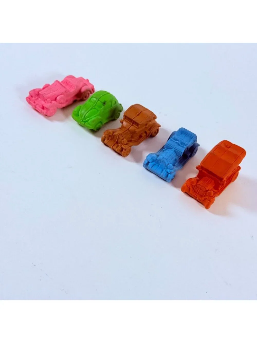 Vintage 1980s Diener Classic Cars Rubber Erasers Set of 5 USA Collectible